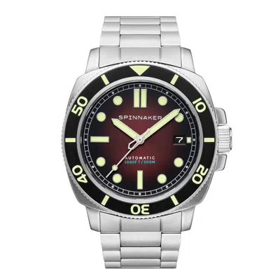 Spinnaker Hull Diver Men's Japanese Automatic Ombre Red Watch In Neutral