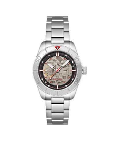 Spinnaker Men's Croft 42 Skeleton Automatic Solid Stainless Steel Bracelet Watch, 42mm In Black