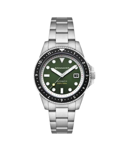 Spinnaker Men's Croft Pioneer Automatic Solid Stainless Steel Bracelet Watch, 42mm In Green