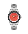 Spinnaker Men's Croft Pioneer Automatic Solid Stainless Steel Bracelet Watch, 42mm In Orange
