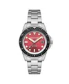 Spinnaker Men's Croft Pioneer Automatic Solid Stainless Steel Bracelet Watch, 42mm In Red
