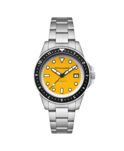 Spinnaker Men's Croft Pioneer Automatic Solid Stainless Steel Bracelet Watch, 42mm In Yellow