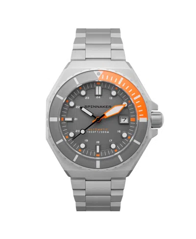 Spinnaker Men's Dumas Automatic Solid Stainless Steel Bracelet Watch, 44mm In Gray