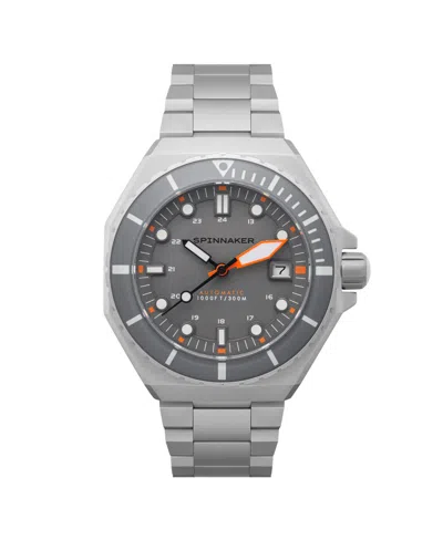 Spinnaker Men's Dumas Automatic Solid Stainless Steel Bracelet Watch, 44mm In Gray