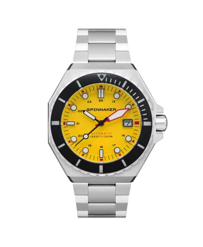 Spinnaker Men's Dumas Automatic Solid Stainless Steel Bracelet Watch, 44mm In Yellow