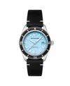 Spinnaker Men's Fleuss Automatic Black Leather Strap Watch, 43mm In Blue