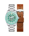 Spinnaker Men's Fleuss Automatic Severn Edition Solid Stainless Steel Bracelet Watch, 43mm In Turquoise