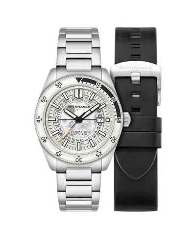 Spinnaker Men's Fleuss Automatic Severn Edition Solid Stainless Steel Bracelet Watch, 43mm In White