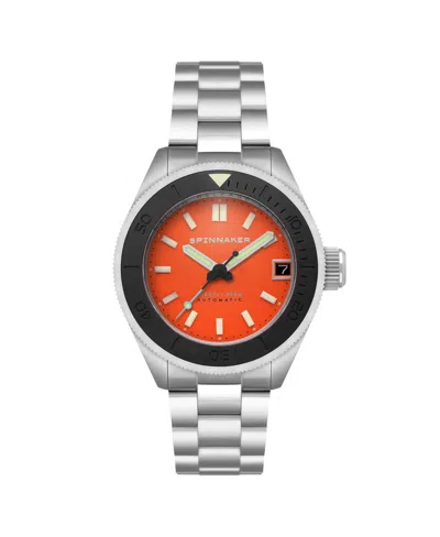 Spinnaker Men's Piccard Automatic Solid Stainless Steel Bracelet Watch, 45mm In Orange