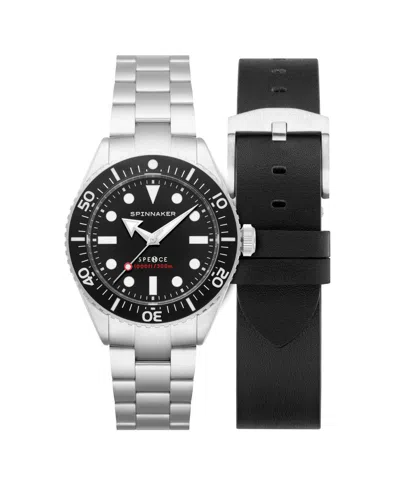 Spinnaker Men's Spence 300 Automatic Solid Stainless Steel Bracelet Watch, 40mm In Black
