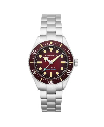 Spinnaker Men's Spence 300 Automatic Solid Stainless Steel Bracelet Watch, 40mm In Red