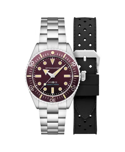 Spinnaker Men's Spence 300 Automatic Solid Stainless Steel Bracelet Watch, 40mm In Red