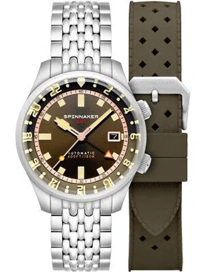 Pre-owned Spinnaker Sp-5121-22 Mens Watch Bradner Gmt Automatic 42mm 18atm