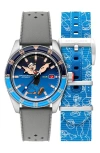Spinnaker X Popeye Fleuss Bronemies Automatic Silicone & Nylon Strap Watch, 43mm In Blue