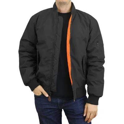 Spire By Galaxy Men's Heavyweight Ma-1 Bomber Flight Jacket In Black