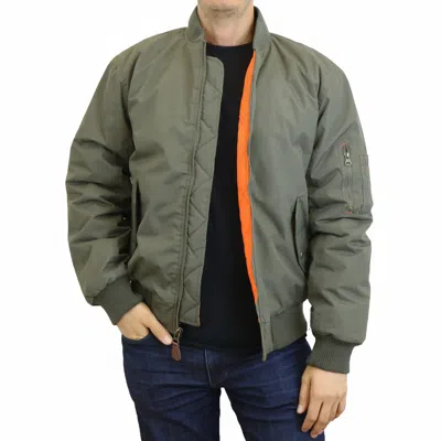 Spire By Galaxy Men's Heavyweight Ma-1 Bomber Flight Jacket In Green