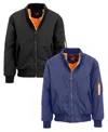 Spire By Galaxy Men's Heavyweight Ma-1 Bomber Flight Jacket, Pack Of 2 In Black-navy