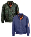 Spire By Galaxy Men's Heavyweight Ma-1 Bomber Flight Jacket, Pack Of 2 In Camo-navy