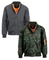Spire By Galaxy Men's Heavyweight Ma-1 Bomber Flight Jacket, Pack Of 2 In Charcoal-camo