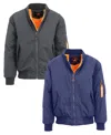 Spire By Galaxy Men's Heavyweight Ma-1 Bomber Flight Jacket, Pack Of 2 In Charcoal-navy