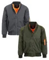 Spire By Galaxy Men's Heavyweight Ma-1 Bomber Flight Jacket, Pack Of 2 In Charcoal-olive