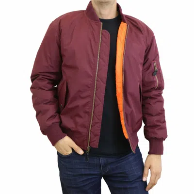Spire By Galaxy Men's Heavyweight Ma-1 Bomber Flight Jacket In Red