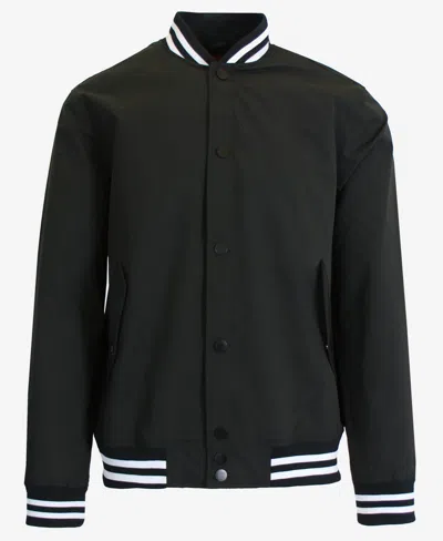 Spire By Galaxy Men's Lightweight Varsity Jacket In Black