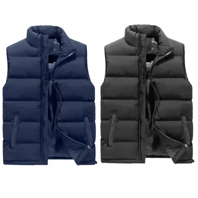 Spire By Galaxy Men's Modern Fit Heavyweight Puffer Bubble Vest-2 Pack In Multi