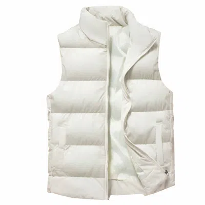 Spire By Galaxy Men's Modern Fit Heavyweight Puffer Bubble Vest In White
