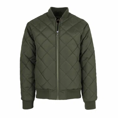 Spire By Galaxy Men's Quilted Bomber Jacket In Green