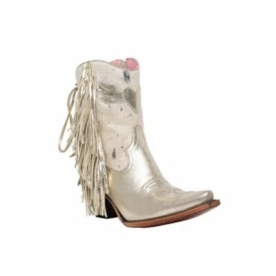 Pre-owned Spirit Animal Junky Gypsy Ladies  Shortie Champagne Boots Jg0040g In Ivory