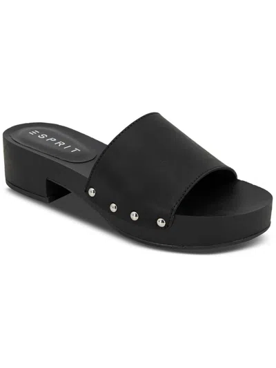 Spirit Caylee Womens Block Heel Lifestyle Slide Sandals In Black