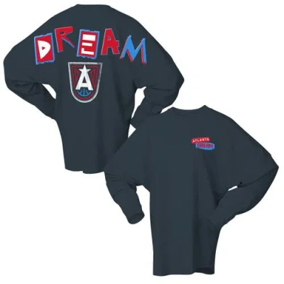Spirit Jersey Charcoal Atlanta Dream Patches Oversized Long Sleeve T-shirt In Blue