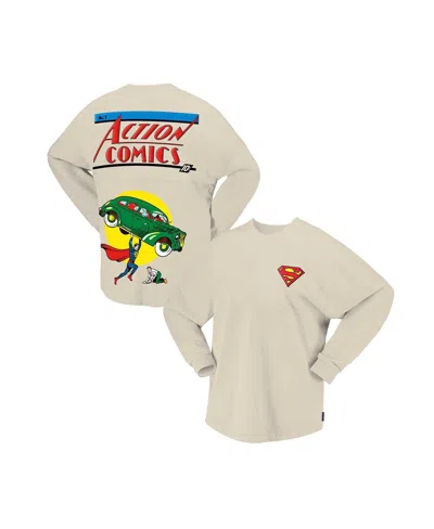 Spirit Jersey Men's And Women's Cream Superman Oversized Long Sleeve T-shirt