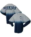 Spirit Jersey Men's And Women's Navy/gray Uconn Huskies Ombre Long Sleeve T-shirt In Navy,gray