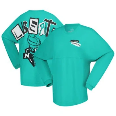 Spirit Jersey Mint New York Liberty Patches Oversized Long Sleeve T-shirt