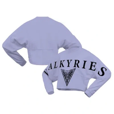 Spirit Jersey Violet Golden State Valkyries Jumbo Print Oversized Cropped Long-sleeve T-shirt In Purple