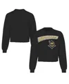 Spirit Jersey Women's Black Ucf Knights Slouchy Cropped Long Sleeve T-shirt In Black