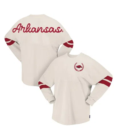 Spirit Jersey Women's Cream Arkansas Razorbacks Oversized T-shirt
