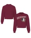 Spirit Jersey Women's Garnet Florida State Seminoles Slouchy Cropped Long Sleeve T-shirt In Garnet