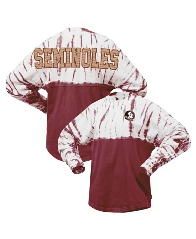 Spirit Jersey Women's Garnet Florida State Seminoles Tie-dye Long Sleeve Jersey T-shirt