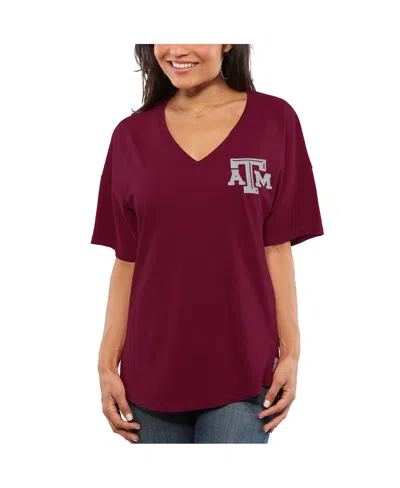 Spirit Jersey Women's Maroon Texas A&m Aggies  Oversized T-shirt