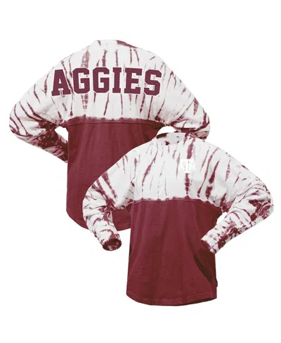 Spirit Jersey Women's Maroon Texas A&m Aggies Tie-dye Long Sleeve Jersey T-shirt