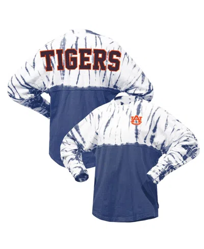 Spirit Jersey Women's Navy Auburn Tigers Tie-dye Long Sleeve Jersey T-shirt