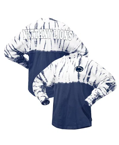 Spirit Jersey Women's Navy Penn State Nittany Lions Tie-dye Long Sleeve Jersey T-shirt