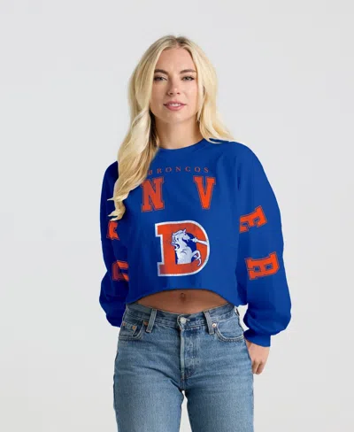 Spirit Jersey Women's Royal Denver Broncos Cropped Long-sleeve T-shirt