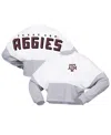 Spirit Jersey Women's  White Texas A&m Aggies Heather Block Cropped Long Sleeve Jersey T-shirt In White