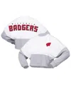 Spirit Jersey Women's  White Wisconsin Badgers Heather Block Cropped Long Sleeve Jersey T-shirt In White
