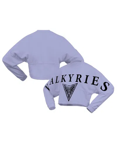 Spirit Jersey Women's Violet Golden State Valkyries Jumbo Print Oversized Cropped Long-sleeve T-shirt In Blue