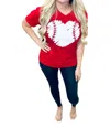 Spirit To A Tee Baseball Heart Tee In Red In Red